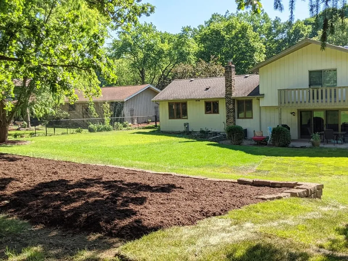 Yard regraded and freshly sodded after an above ground pool removal