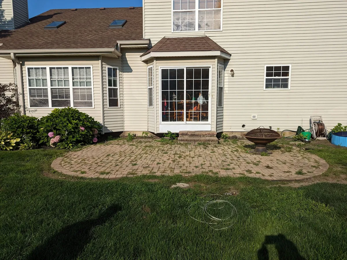 Backyard before the paver patio was installed